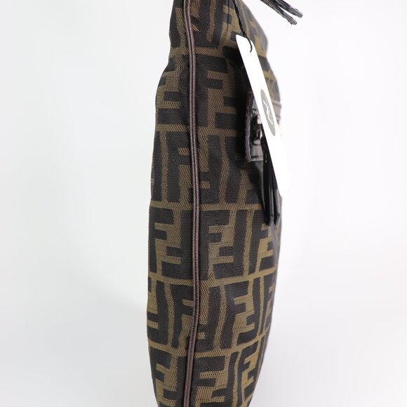 Fendi Vintage Front Zip Flat Messenger Bag Zucca Canvas Medium - Picture 3 of 16